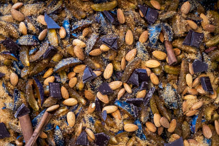 Sweet plum jam with sugar syrup is cookingの写真素材