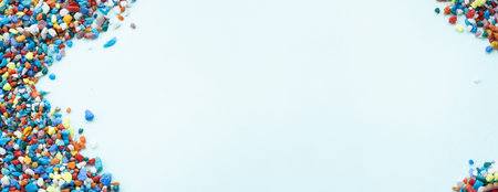 banner mock up background. empty space for your text. Colored stones. background small stonesの写真素材
