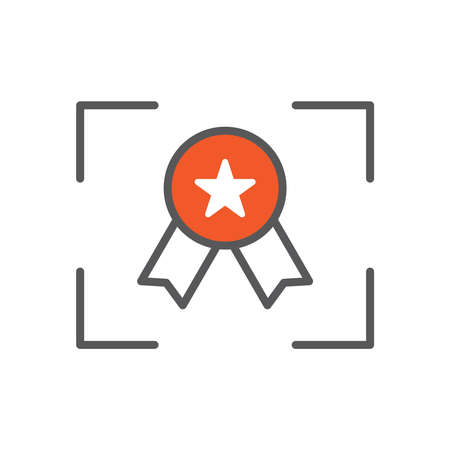 Focus on quality line icon illustration vector symbolのイラスト素材