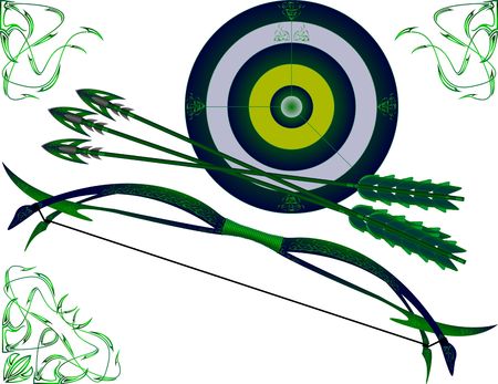 fantasy bow and target.のイラスト素材