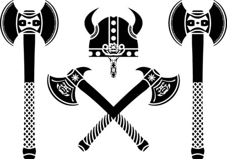 set of fantasy axes. illustrationのイラスト素材