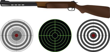sporting gun and targets. vector illustrationのイラスト素材