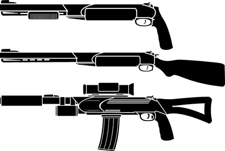 shotgun, gun and rifleのイラスト素材