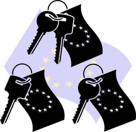 keys of EU. stencil. illustrationのイラスト素材