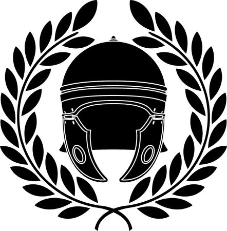 roman helmet. stencil. second variant.のイラスト素材