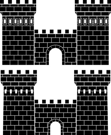 two gates. stencilのイラスト素材
