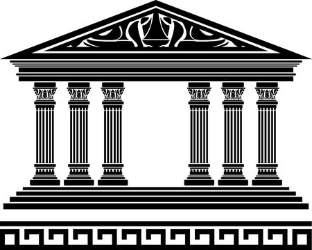 fantasy temple. fourth variant. stencil. vector illustrationのイラスト素材