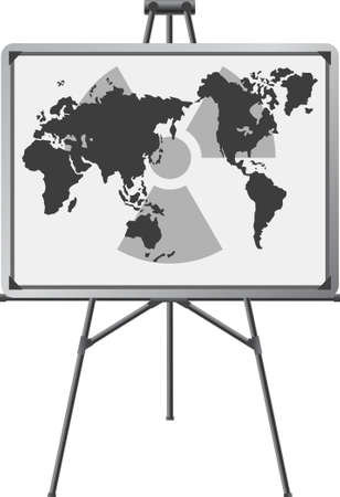easel and radiation world. vector illustrationのイラスト素材