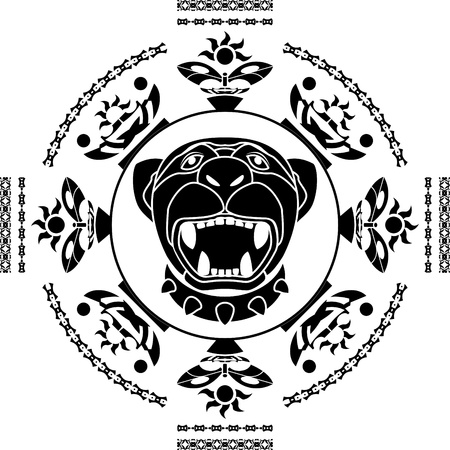 panther. second variant. stencil. vector illustrationのイラスト素材
