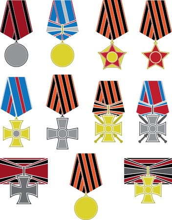 set of crosses and medals. vector illustrationのイラスト素材