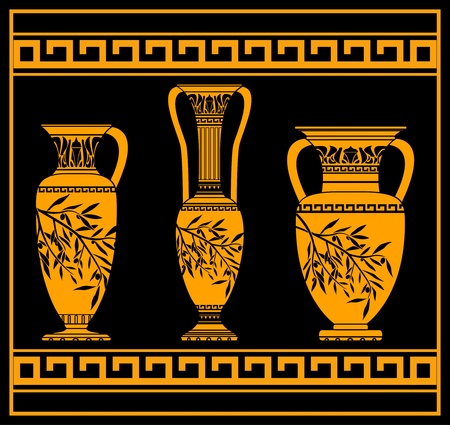 hellenic jugs. vector illustration for designのイラスト素材