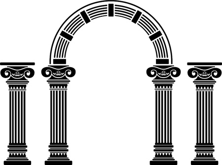 fantasy arch and columns. stencil. fifth variant.のイラスト素材