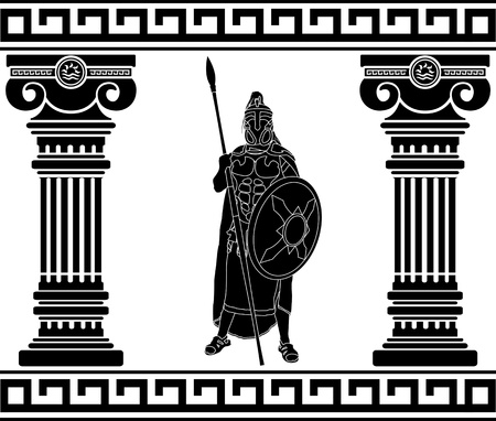 black warrior with with columns. first variantのイラスト素材