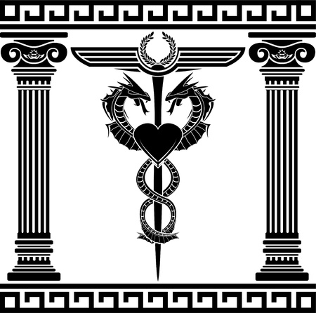 fantasy medical symbol  stencil  illustrationのイラスト素材