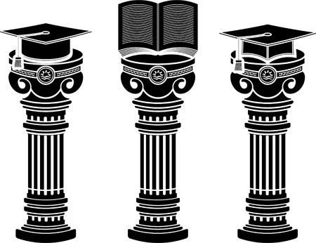 pedestals of education. stencils.  illustration のイラスト素材