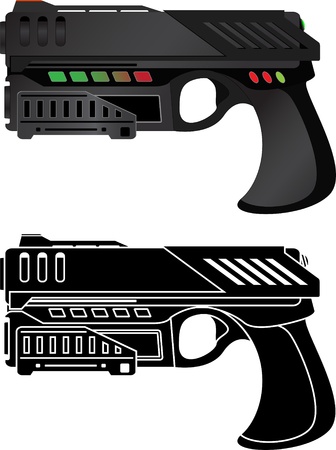 futuristic pistol  vector illustrationのイラスト素材