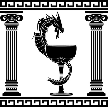 fantasy pharmacy symbol  stencil  vector illustration のイラスト素材