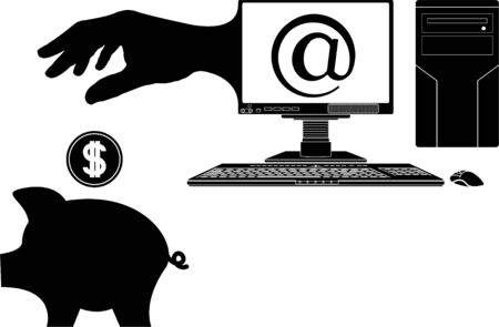 money making from web  vector illustration のイラスト素材