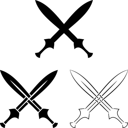 set of crossed swords  vector illustrationのイラスト素材