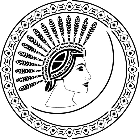 priestess  stencil  vector illustrationのイラスト素材
