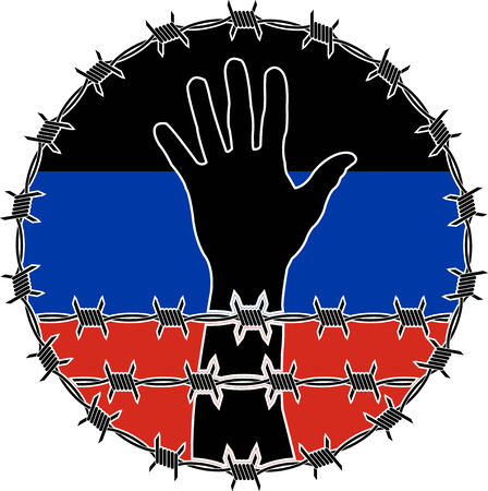 violation of human rights in Donetsk illustrationのイラスト素材