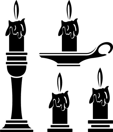 set of candlesticks  vector illustrationのイラスト素材