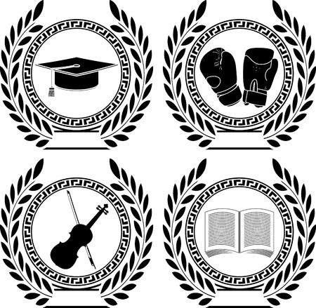 Set of symbols of achievement  second variants のイラスト素材