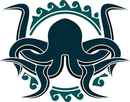 stencil of octopus. vector illustrationのイラスト素材