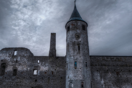 wall and tower in Estonia, Haapsalu cityの写真素材