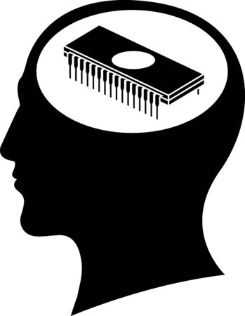 Chip in head. vector illustrationのイラスト素材