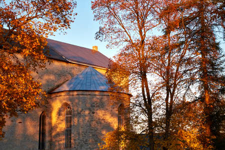 sunset and castleの写真素材