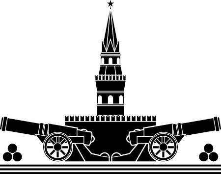 stencil of russian kremlin. vector illustrationのイラスト素材
