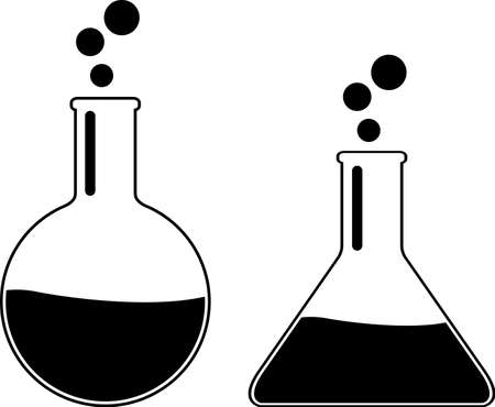 laboratory flasks. vector illustrationのイラスト素材