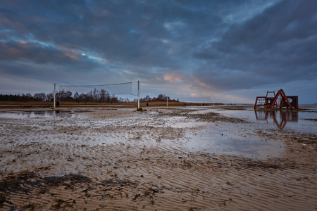 flood in the beachの写真素材