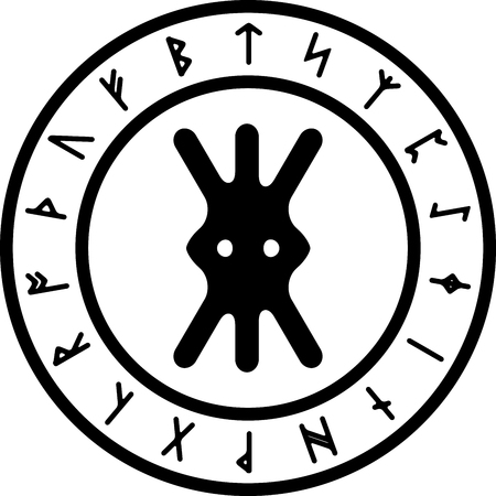 kalc ancient rune. vector illustrationのイラスト素材