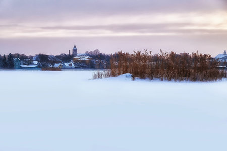 winter townの写真素材