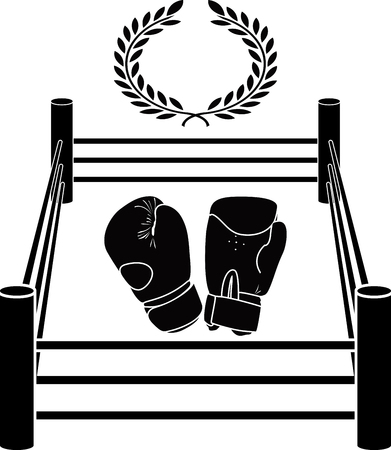 stencil of boxer ring. vector illustration for designのイラスト素材