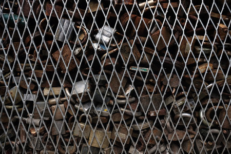 a lot  of locks behind the fence