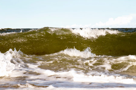 view of baltic sea and waves