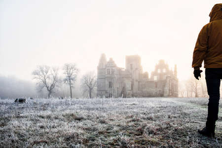 castle ruins in the morning sun. Estonia. Haapsalu. Ungru lossのeditorial素材
