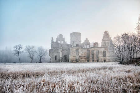 castle ruins in the morning sun. Estonia. Haapsalu. Ungru lossのeditorial素材