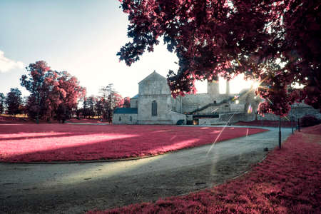 fantasy view of medieval casle in Estoniaの写真素材