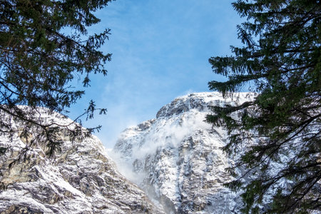 stunningly beautiful winter view of the Norwegian natureの写真素材