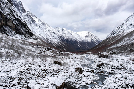 stunningly beautiful winter view of Norwegian nature