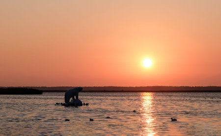 beautiful sunrise in haapsalu. Estoniaの写真素材