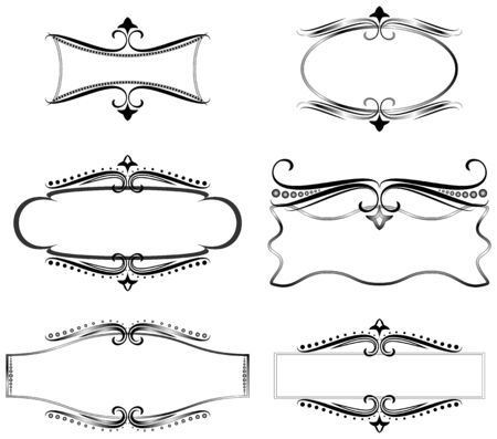 Set of black and white vintage labelsのイラスト素材