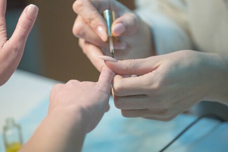 Photos of creating a manicure in the spa salonの写真素材