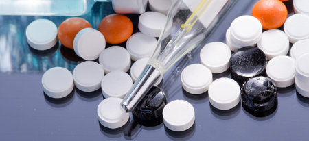 Studio photo medical ampoules on a black background