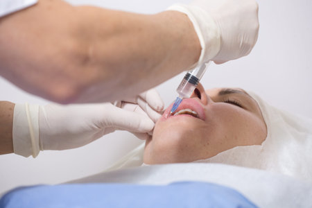 Photo of cosmetic procedures . Cosmetic injections .
