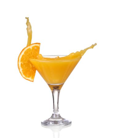 Orange cocktail with splashes. Vector illustrationの写真素材